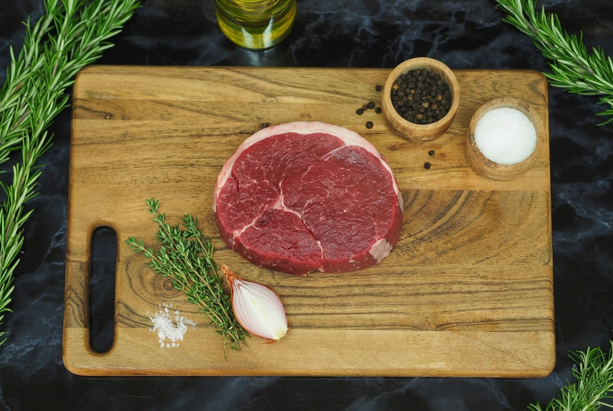 Rond de gîte de bœuf sur planche en bois